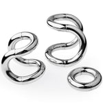 Stainless Steel Male Penis Ring with Half Magnet Pendant and Cock Ring Design for Adult Sex Toy