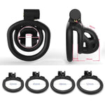 Male Chastity Device With 4 Rings Cock Cage, Lightweight Chastity Cage Body-Stainless Steel Penis Cage For Men Invisible Lock Adult Abstinence Penis Bondage Adult Sex Toy (A)