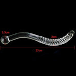 Crystal Glass Pleasure Wand Dildo Penis - Store - Smooth Glider Curved Glass,Clear