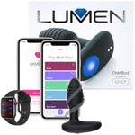 Lumen Interactive Vibrating Butt Plug - Led Anal Vibrator Four Play Modes - Bluetooth App-Controlled Couples Massager To Connect Anywhere In The World - Body-Friendly And Waterproof - Black