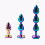 3 Piece Metal Anal Plug Sex Toys, Anal Bead Aluminum Butt Plug Set With Jeweled Base, Anal Beads Prostate Massage Sex Toys, Adult Toys For Adults Beginners To Advanced Male Female Toys Set