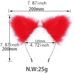 Fox Anal Plug Tail Set Animal Costume Set Butt Plug Tail Anales Plug Toys Nipple Clips Cat Ears Necklace For Women Man Beginners Adult Couples Sex Pleasure Red Plush Plug Tail 4Pcs