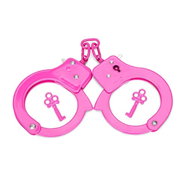 Metal Play Handcuffs, Hand Cuffs Police, Toy Handcuffs For Kids (Pink)