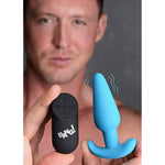 Remote Control 21X Vibrating Silicone Butt Plug - Blue