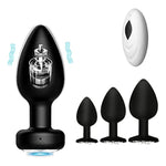 Vibrating Anal Plug Butt Set - 4Pcs Sex Toys, Plush Beginner, Remote Control Vibrator With 10 Vibration Modes, Adult Toys & Games For Men Women, Couples, Black Silver