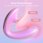 Vibrator Bundle - Og Dual Vibe Pink & Full Silicone G Spot Vibrator Purple, Adult Sex Toys, Body-Safe Silicone, Rechargable, Waterproof