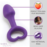 Lovelife Explore Butt Plug - Rear Gear Silicone Anal Plug For Beginners - Anal Toy For Solo Use And Couples Play - Body-Friendly, Smooth And Flexible, Safety Ring For Easy Retrieval - Purple