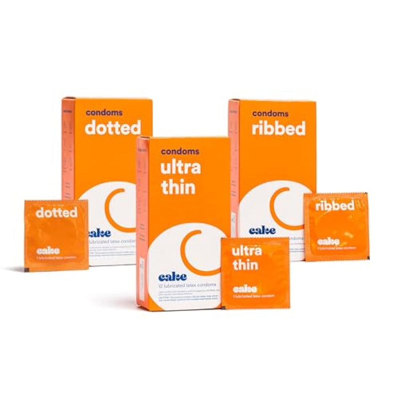 Hello Condom Variety Pack - Dotted, Ribbed, And Ultra Thin Condoms - Premium Silicone Lubricated Latex Condoms For Men, For A Super Raw Close Feel - Textured Pleasure Pack – 12 Count Each