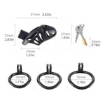 Sex Toys Penis Cage With 3 Different Sized Rings Male Chastity Cages Lightweight And Breathable Used To Restrain Men'S Penises Chasity Devices With Invisible Lock And 2 Keys (Black)