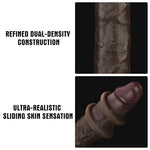 Small Realistic Black Dildo, Dual Density Silicone, 7.5 Inch
