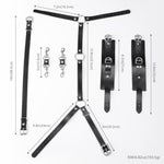 Neck To Wrist Bondage Restraints Handcuffs Collar Set Behind Back Handcuffs Waist Belt Adjustable Leather Cuffs For Adult Woman Men Sm Games