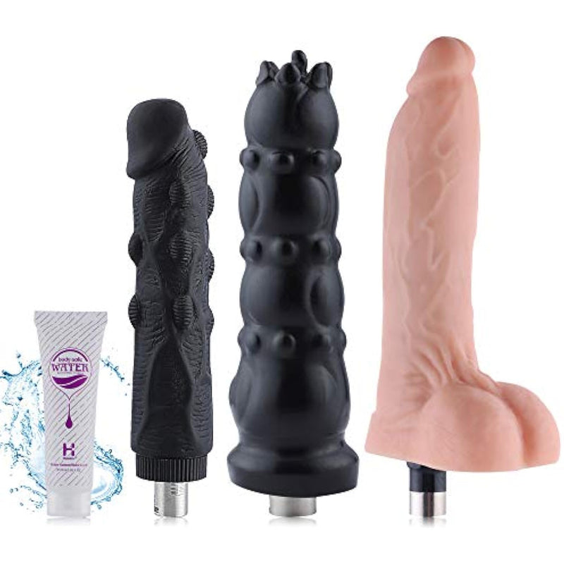 Lifelike Dildo Attachment For Sex Machine With 3 Xlr Connector Flexible G Spot Dildo With Curved Shaft & Balls