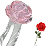 7.08 Inch Glass Anal Butt Plug Dildo G-Spot Masturbating Massage Adult Games Sex Toys, Elegant Flower-Shaped Anal Plug Thick Glass Masturbators For Beginners And Advanced Players