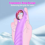 Thrusting Vibrator Dildo, 7 Pulsation & 7 Vibration Modes Sex Toy, Rechargeable Silicone G-Spot Adult Toys with Handle Ring, 8.3" Waterproof Realistic Dildos for Women, Men & Couples (Purple)