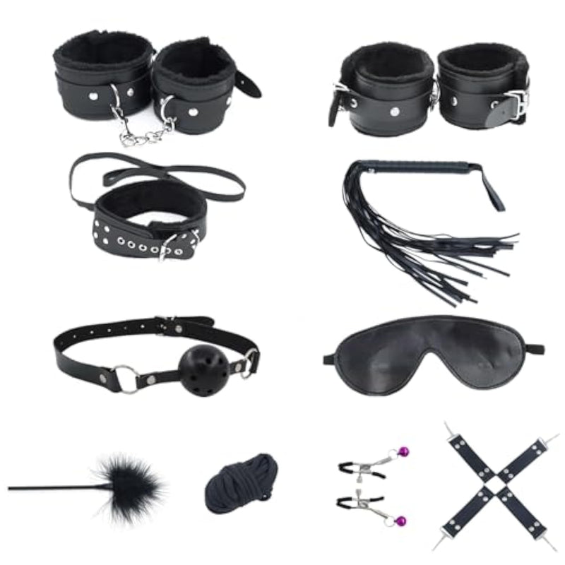 Bdsm Set Sex Bondage Restraint - With Adjustable Handcuffs And Anal Plug Toys Bondage Set Adult Game Sex Toys For Men And Women Couples. (11)