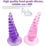 2Pcs Small Butt Plug, Anal Training Set For Anal Sex Beginners Dildo Soft Silicone Anal Sex Toys With Thread Textures Universal Anal Plug For Adult Men Women Gay Couples