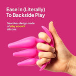 Hello Tush Pops - Butt Plug Training Set - 3 Sizes For All Levels Of Anal Play - Tapered Tip With Flared T-Base - Body-Safe Silicone, Adult Sex Toy For Men, Women And Couples