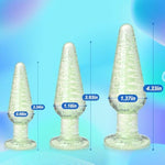 Glass Anal Plug Set Glow In The Dark 3 Piece Crystal Butt Plug Training Kit Sex Toys For Adult Men Women Couples