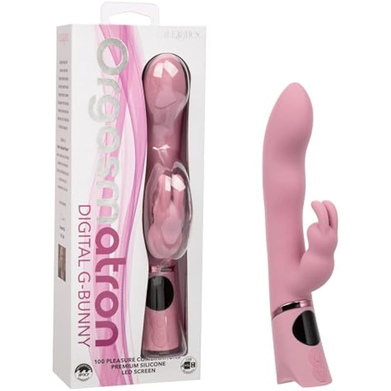 Orgasmatron Digital G-Bunny Rechargeable Silicone Waterproof G Spot Rabbit Vibrator Pink - Se-4389-15-3