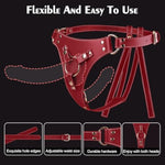 Strap On Dildo, Sex Toy - Strap On Harness Fits Various Sizes Of Dildoes, 3 Different Sizes Of Metal O-Rings For Each Position (2 Sets Of 6 O-Rings Total), Perfect For Lesbian And Gay Couples (Red)