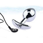 Metal Anchor Base Electric Shock Anal Plug Smooth Bullet Butt Plug Electric Shock Set For Beginners