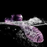 Pink Heart-Striped Glass Anal Plug, Crystal Glass Anal Plug,Anal Trainer, Crystal Butt Plug,Anal Expander Training Sex Toys Anal Masturbation Plug For Men Women Gay And Couples