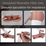 Realistic Strap-On Dildo Harness,Male Penis Extender Cock Sleeve, Silicone Wearable Dildo Panties Anal G-Spot Stimulator Sex Toys For Men Women Lesbian Couples