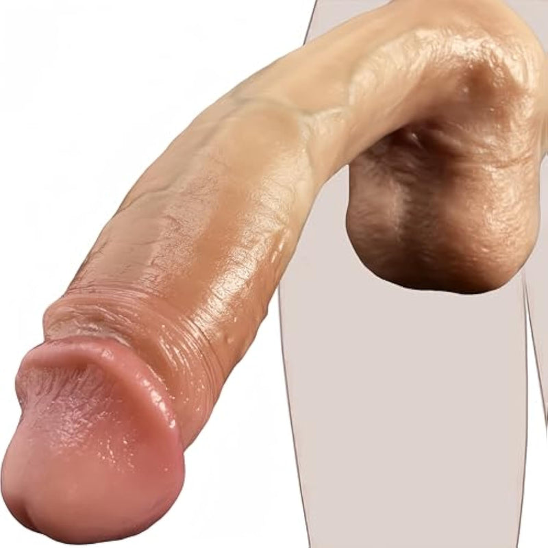 10 Inch Realistic Sex Toy Big Thick Dildo, Real Skin Huge Dildo For Vagina Anal Pleasure, Lifelike Adult Sex Toys For Men And Women