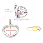 Male Chastity Device Hypoallergenic Stainless Steel Cock Cage Penis Ring S Size Virginity Lock Chastity Belt Adult Game Sex Toy (1.96 Inch/ 5.0Cm)