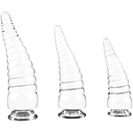 3 Pieces Large Butt Plug For Women Men Threaded Anal Training Set For Beginners Adult Sex Toy Prostate Massage Stimulator Octopus Tentacle Shaped Anal Plugs For Couple (Transparent)