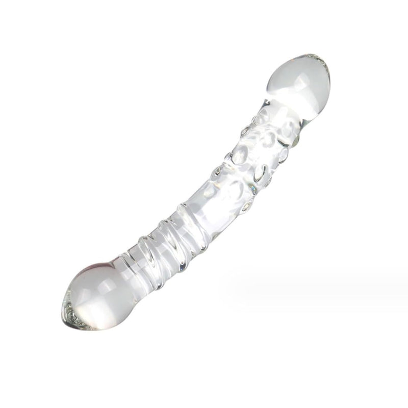Mens Crystal Glass Dildos Realistic Dildo Penis Glass Beads G-Spot Anal Butt Plug Erotic Sex Toys For Couples Adults (Transparent, 7.87)