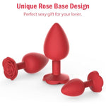 Anal Plug Butt Plug Rose Sex Toy For Adults Women Men Silicone Anal Training Toy Prostate Massager For Female Male Anal Stimulator Comfortable Long-Term Wear