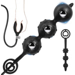 Anal Plug Silicone Inflatable Butt Plugs With Spikes, Steel Ball And Pump Adult Triple Beads Anal Sex Toy With Double Ring Large Anal Trainer Sexual Stimulation Devices For Mens (Triple Beads)