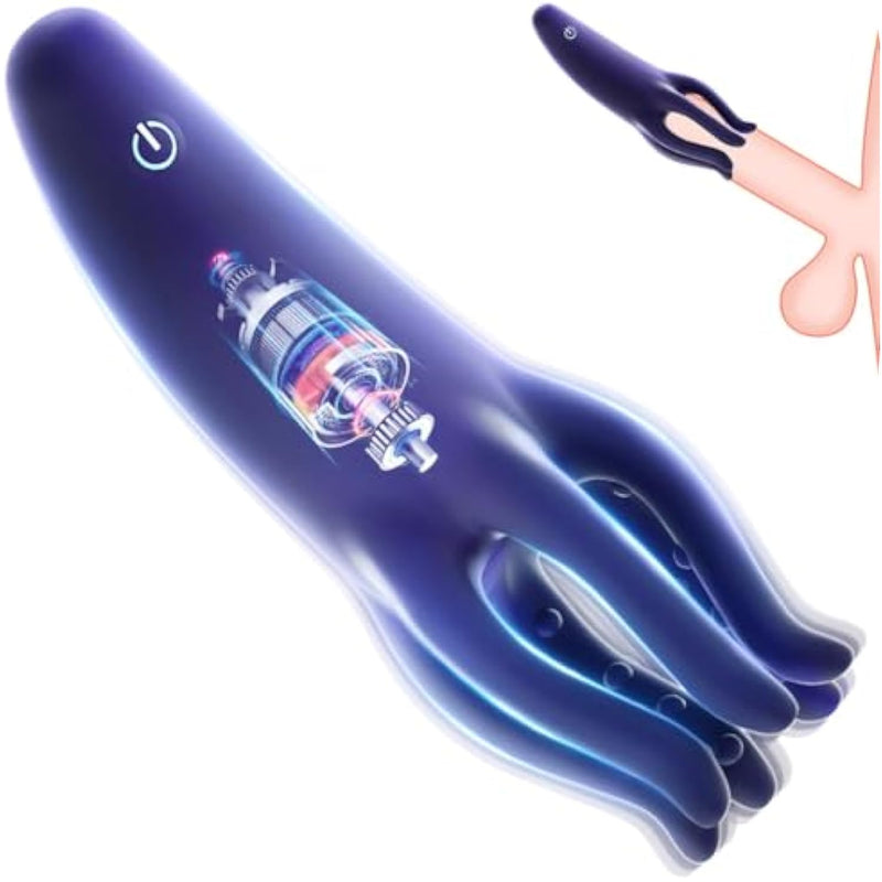 Male Masturbator Male Sex Toy, 10 Vibration Modes Silicone Penis Vibrator All Around Stimulation Penis Head Vibrator With Simulated Tentacle Massage Pellets Rechargeable Sex Toys