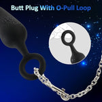 3Pcs Anal Plug With Pull Ring + 1Pcs Glass Plug