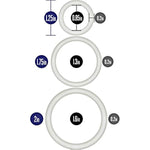 Blush Men Performance Vs4 Penis Ring - Glow In The Dark Puria Silicone Cock Ring - Stretchy & Tough Erection Enhancing C-Rings - Various Widths - Pack Of 3 Sizes Male Sexual Stimulation Device - White