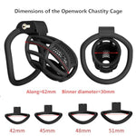 Honeycomb Hollow Chastity Cage With 4 Removable Curved Rings, Invisible Locking Cylinder Design, Cock Cage With 2 Keys Adult Cb Fetish Sex Toys & Games For Men Penis Bondage (Black,S)