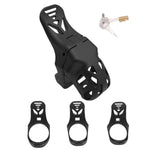 Tail Lock Chastity Device With 3 Different Sized Rings Nylon Hollow Chastity Cage Sex Toys For Male Sm Bondage Breathable And Comfortable Large Pee Hole Design (Black,Large)