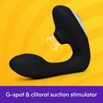 Indulge Stroking Clit Sucker Sex Toy | Clitoris & G Spot Stimulator Vibrator For Women | Vibrating Finger Massager Adult Sex Toy | Suction Dildo Vibrator Clitoral G Spot Stimulation | Black