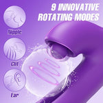 Vibrator Adult Sex Toys For Women - App Adult Toys G Spot Vibrator 360° Rotation Vibrators With 9 Rubbing & 9 Flapping & 9 Vibrating, Rabbit Dildo Clitoral Stimulator Rose Sex Toy For Women And Couple