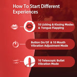 2 In 1 Women Sex Toy Sucking/Licking Vibrator And Thrusting Dildo For Woman Thick Lips Sucking Flexible Tongue Licking And Dildo Vibrator For Clitoris G-Spot Vagina Nipples Anus Gift For Women