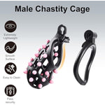 Male Chastity Cages Mens Small Cock Cage With Silicone Massage Points Lightweight 3D Printed 5 Sizes Rings Micro Penis Devices Sex Bondage Adult Toys (Xs)