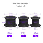 3 Piece Hollow Butt Plug Sex Toys Set With Removable Cap Silicone Anal Plugs Speculum In 3 Sizes Anal Tunnel Plug Dilator For Women Men (Black)