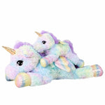 44 Inch Giant Rose Rainbow Unicorn Stuffed Animal Plush Toy With Wings Soft Cute Large Unicorn Plushies Animals Body Pillow Gift For Children Boy Girl Kids Birthday Valentine Room Decorations