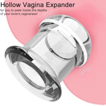 Hollow Anal Vagina Expander Silicone Anal Butt Plug Transparent Anus Dilation Dilator Enema Sex Toys Prostate Massage For Adult Women Gay Men (White)
