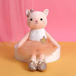 Plush Ballerina Dolls Kitten Cat Stuffed Animals Toys Ballet Dance Recital Gifts For Girls 15.5 Inches (Orange)