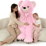 5 Ft Big Teddy Bear, 5 Feet Huge Teddy Bears Stuffed Animals For Girlfriend Wife, Cuddly Gift Life Size Bear On Valentines Birthday, 59 Inch, Pink