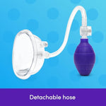 Supreme Sensation Pussy Pump - 4 Inch Clear Chamber For All Over Suction - 2 Quick Release Valves - Easy To Use Hand Held Bulb Suction Pump - Purple