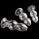 Crystal Calabash Shape Transparent Anal Plug Peephole Clear Hollow Glass Butt Plug Sex Toy(S)