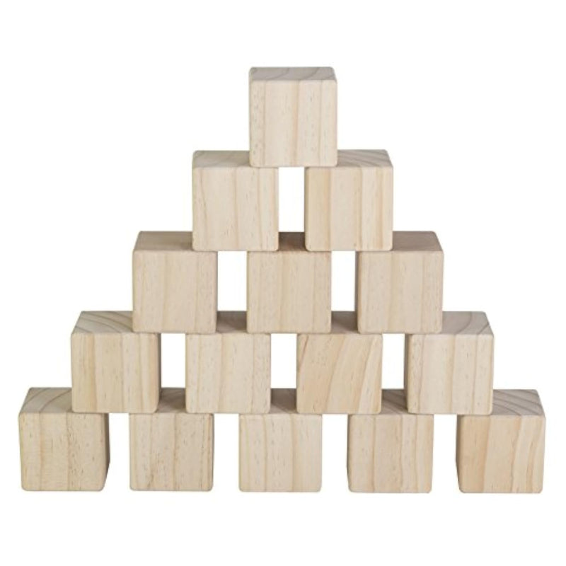 15 Pcs 2 Inch Wooden Cubes, Smooth Lightweight Blocks for DIY Crafts